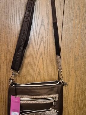 Brown Crossbody Bag with Textured Trim - Women Bags